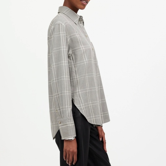 Madewell Gray Plaid Button-Up Shirt - Picture 2 of 5